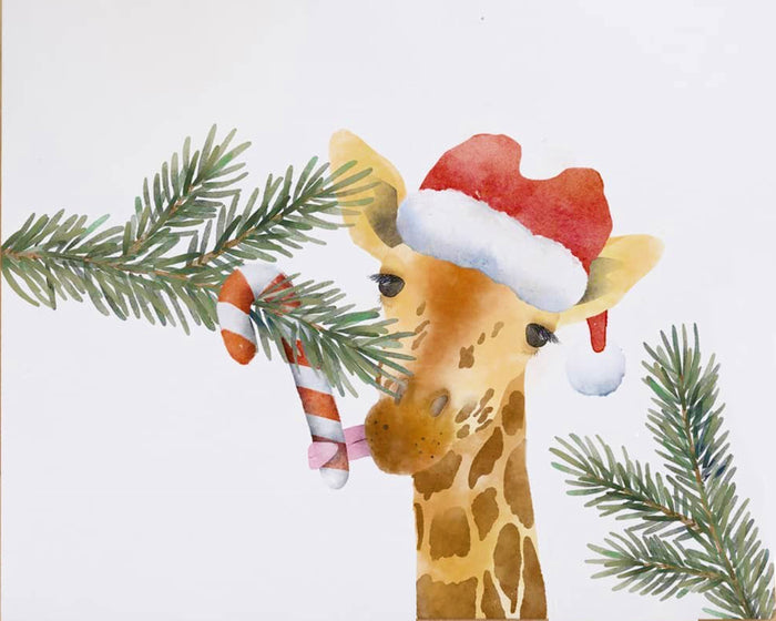 Giraffe In Christmas Mood By Justyna Filipiak