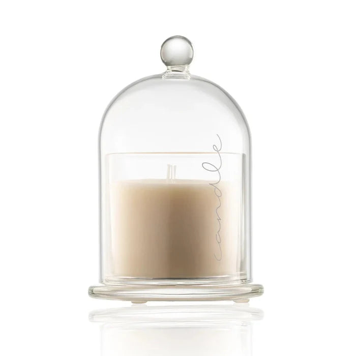 Glass Cloche Havdalah Candle - Elegant Linen