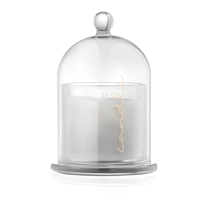 Glass Cloche Havdalah Candle - Elegant Linen