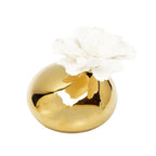 Gold Diffuser with Dimensional White Flower, “Iris and Rose” aroma
