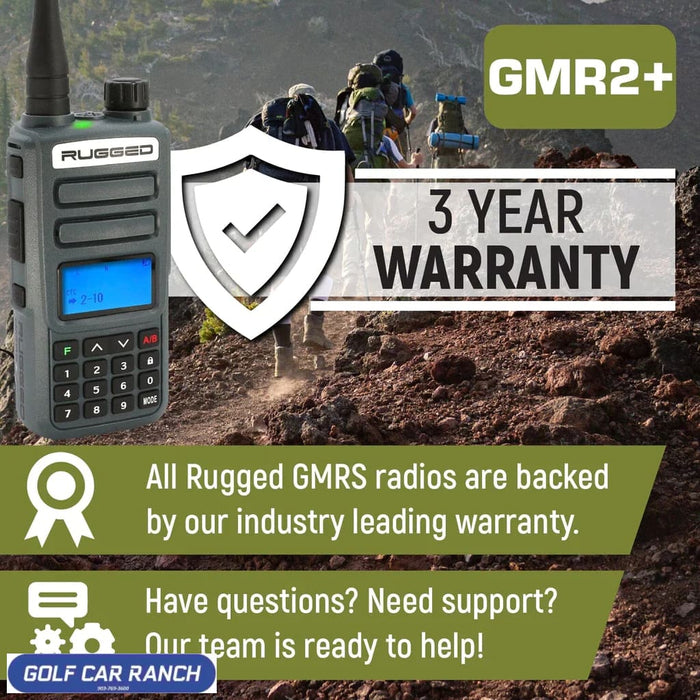 Handheld Rugged GMR2 PLUS GMRS with FREE Long Range Antenna Handheld Radio