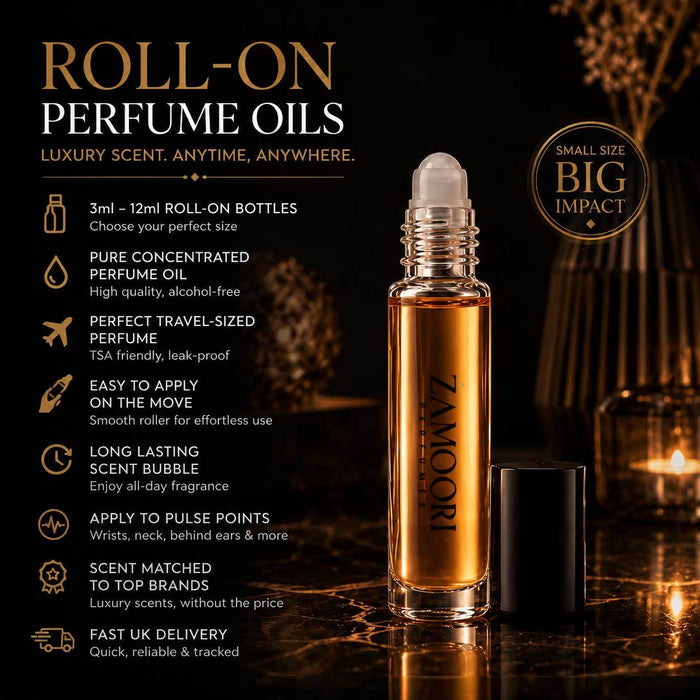 Inspired by Fragrance du Bois Oud Jaune Intense Perfume Oil – roll-on information