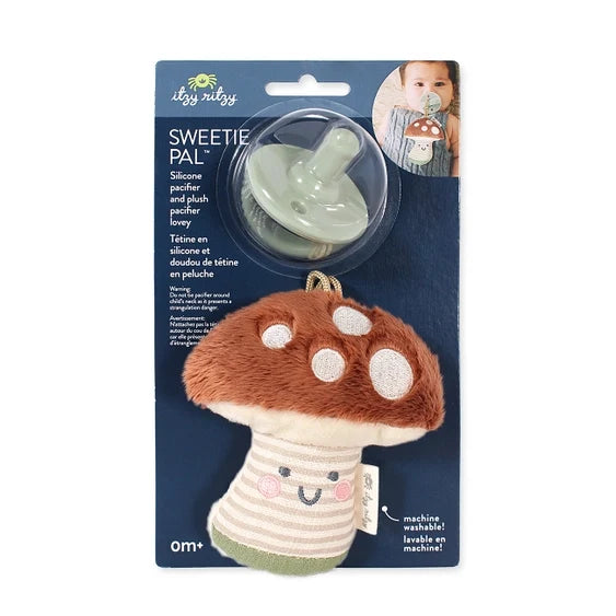 Itzy Ritzy Sweetie Pal Plush & Pacifier - Mushroom