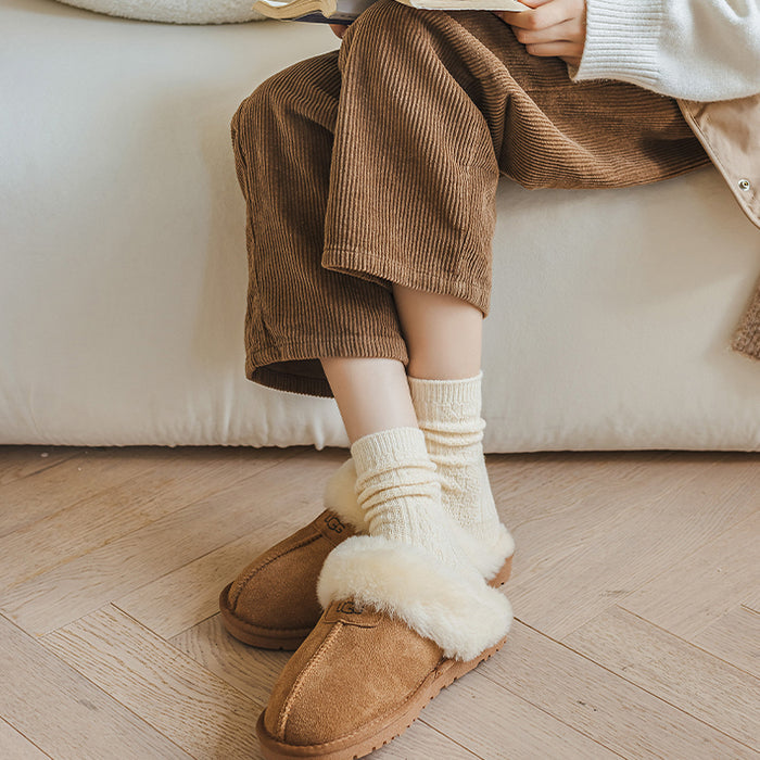 Japanese solid color woolen socks