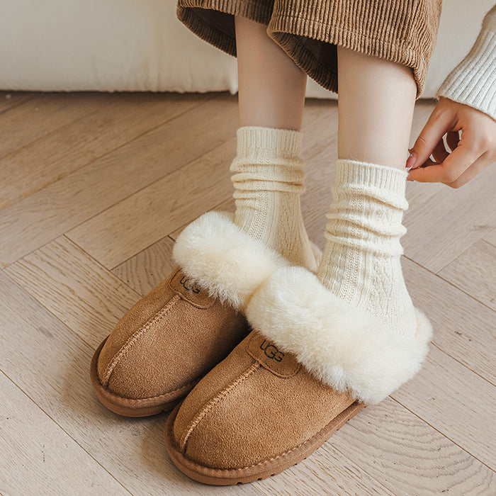 Japanese solid color woolen socks