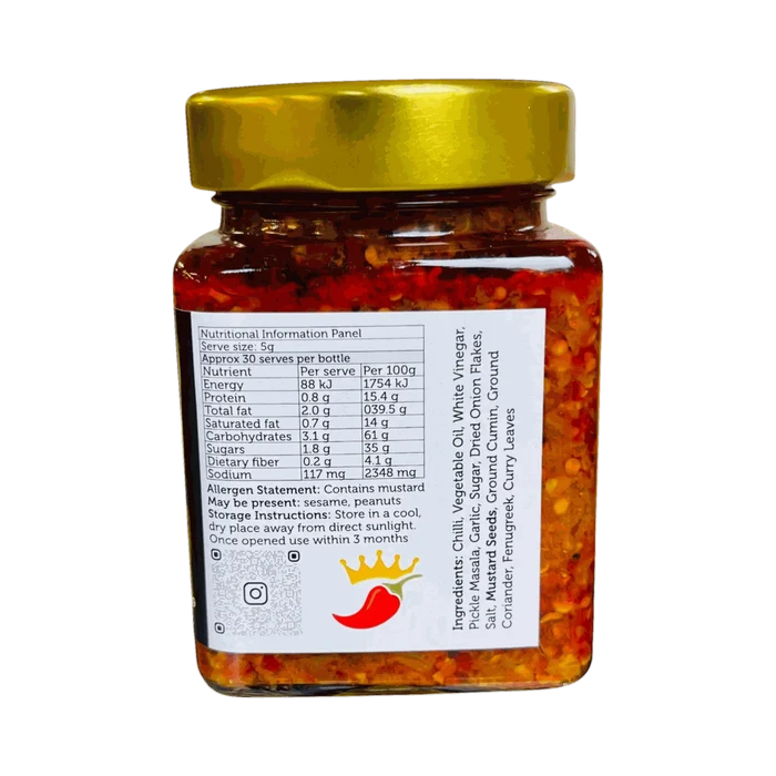 Chilli Kingdom Jou Ma se Chilli Pickle medium heat South African-style 225g jar