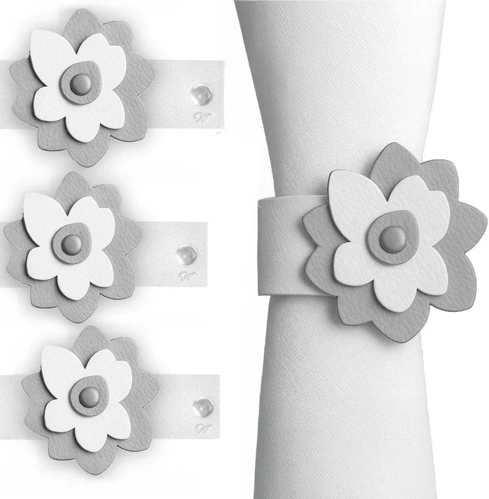 Leather Flower Napkin Wraps