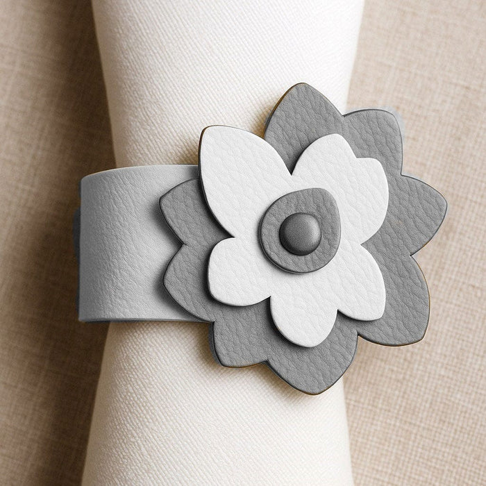 Leather Flower Napkin Wraps
