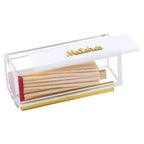 Lucite & Leatherette Matches Box with Text Design