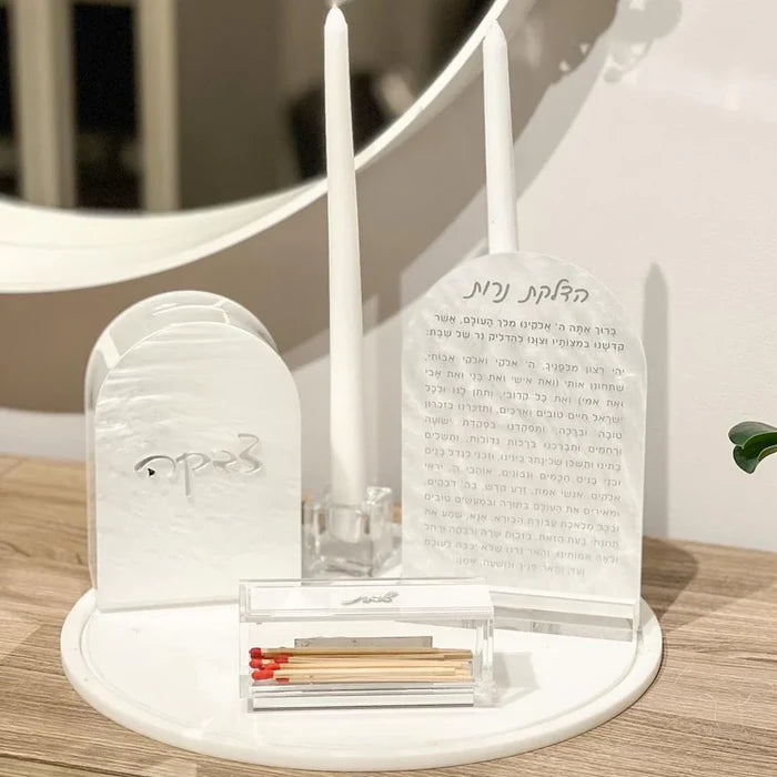 Lucite & Leatherette Matches Box with Text Design