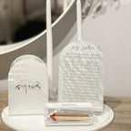 Lucite & Leatherette Matches Box with Text Design