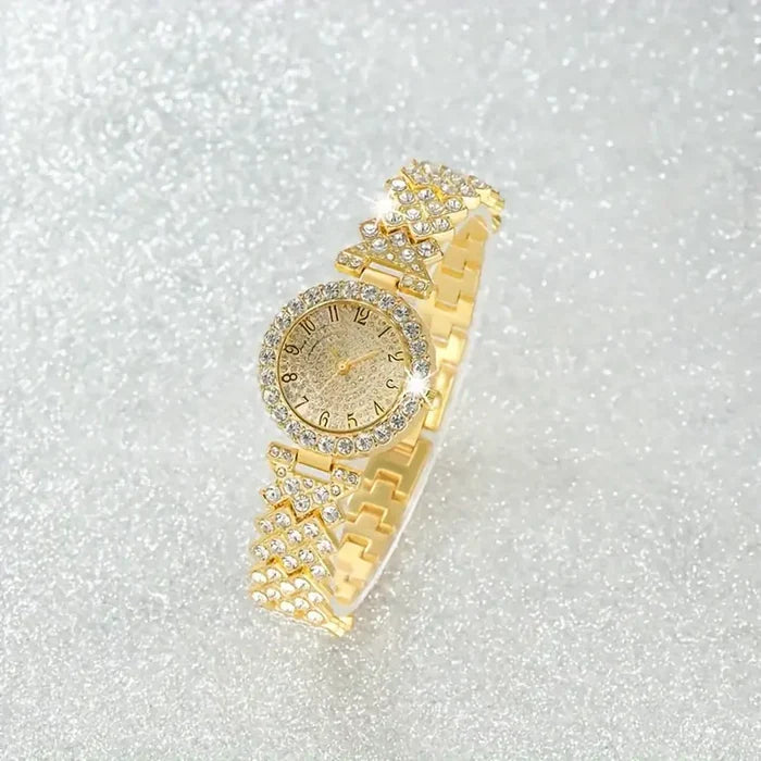 Luxe Radiance Gold Watch and Bracelet Set | Gold