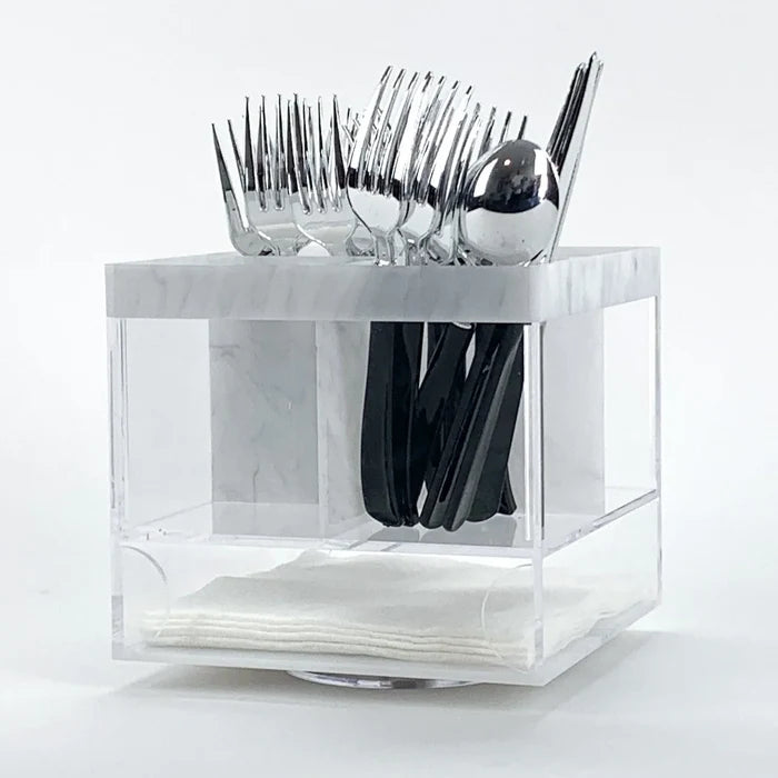 Marble Swivel Silverware Caddy