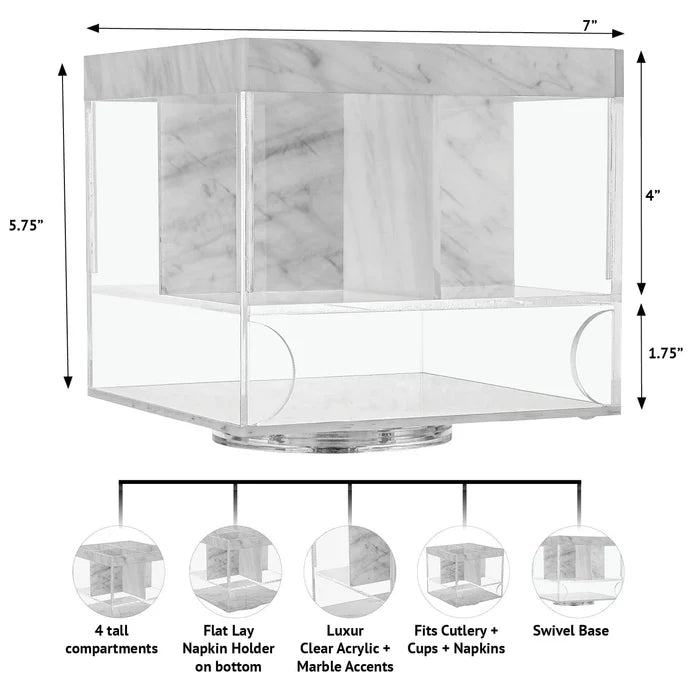 Marble Swivel Silverware Caddy