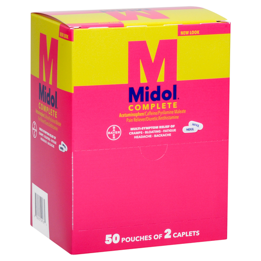 Midol Complete Menstrual Pain Relief Caplets 2 per packet 50/bx