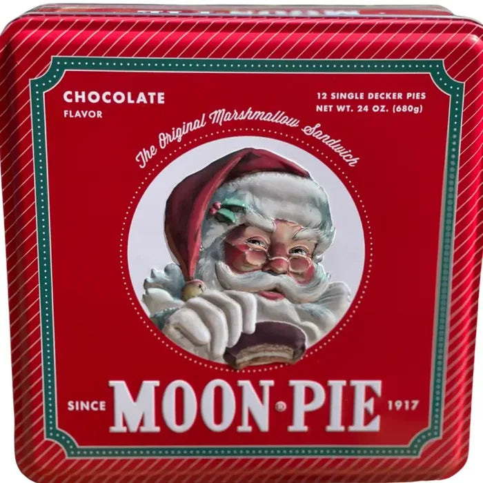 MoonPie Red Santa Holiday Tin
