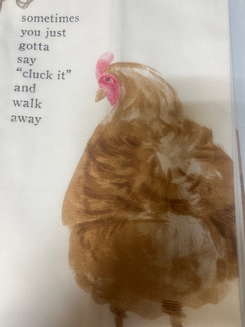 Mud Pie Chicken Farm Icon Tea Towel