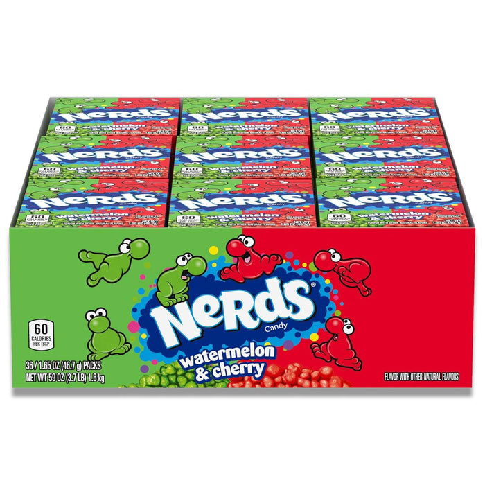 Nerds - Watermelon and Wild Cherry Candy - 1.65 Oz - 36 ct - 10 Pack