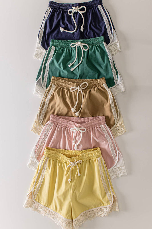 NP71048-Lace Trim Activewear Shorts