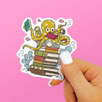 Octopus Book Lover Vinyl Sticker