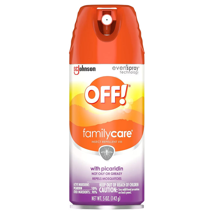 OFF! Family Care Powder Dry Insect Repellent Spray 10% Picaridin 5 oz - 12 Pack