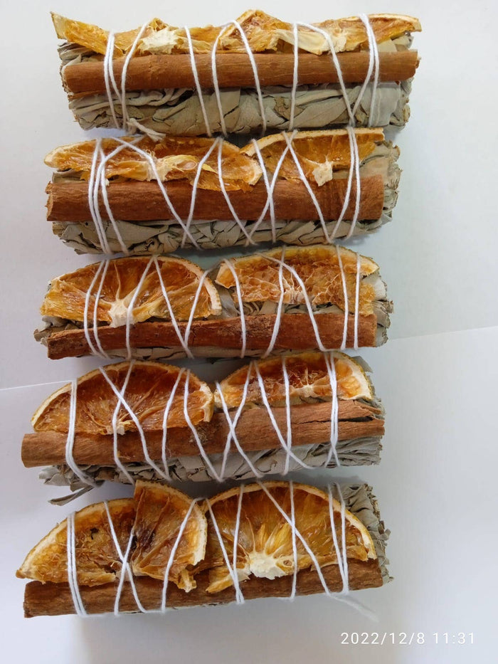 Orange Slices and Cinnamon with White Sage Bundle