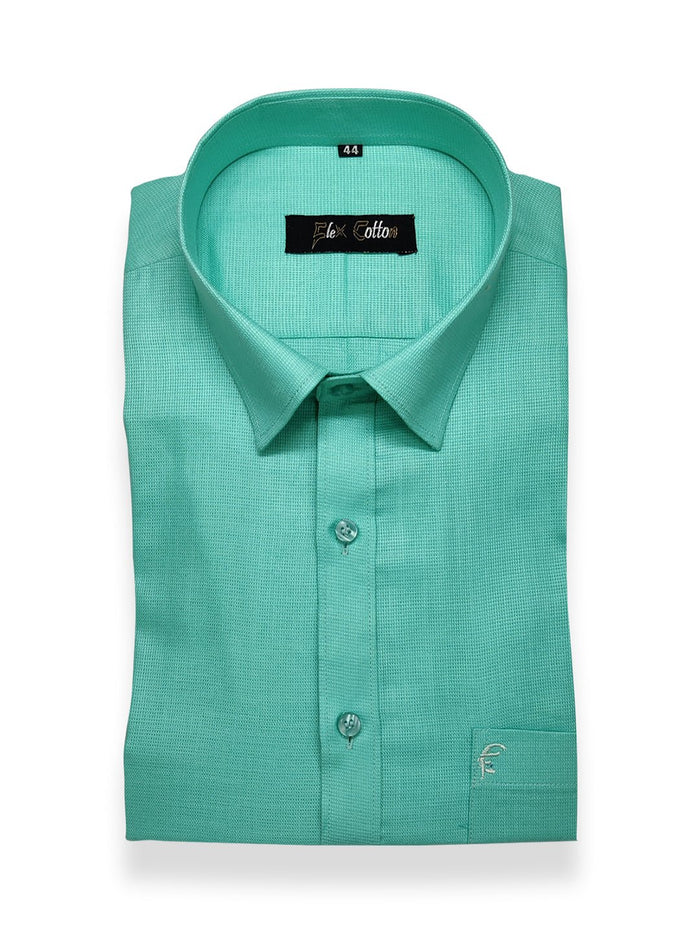 Peacock Green Color Casa Linen Shirt For Men's - Punekar Cotton