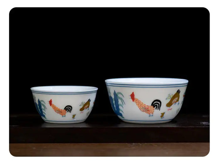 Porcelain Tea Cup Ji Gang Bei ( Rooster Cup ) Hand Painting 55ml / 130ml JingDeZ - photo 2