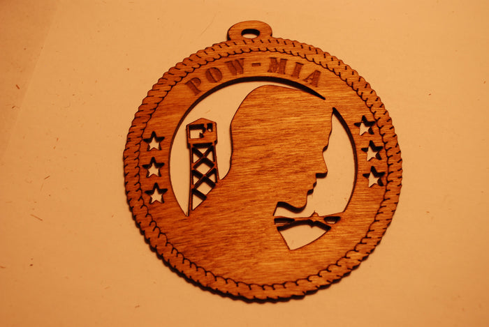 POW MIA LASER ORNAMENT