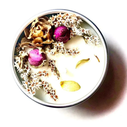 "Powdered Rose" Botanical Floral 4oz. Soy Candle