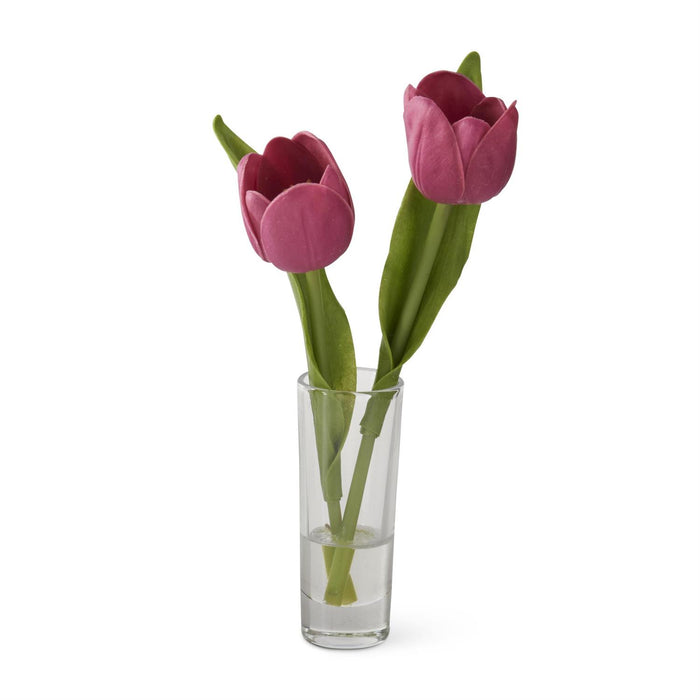 Real Touch Tulip Premade in Glass Vase