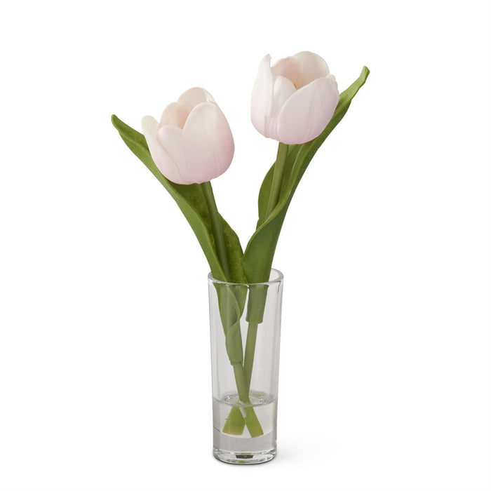 Real Touch Tulip Premade in Glass Vase