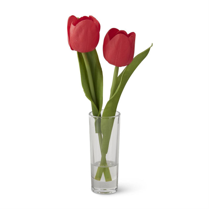 Real Touch Tulip Premade in Glass Vase