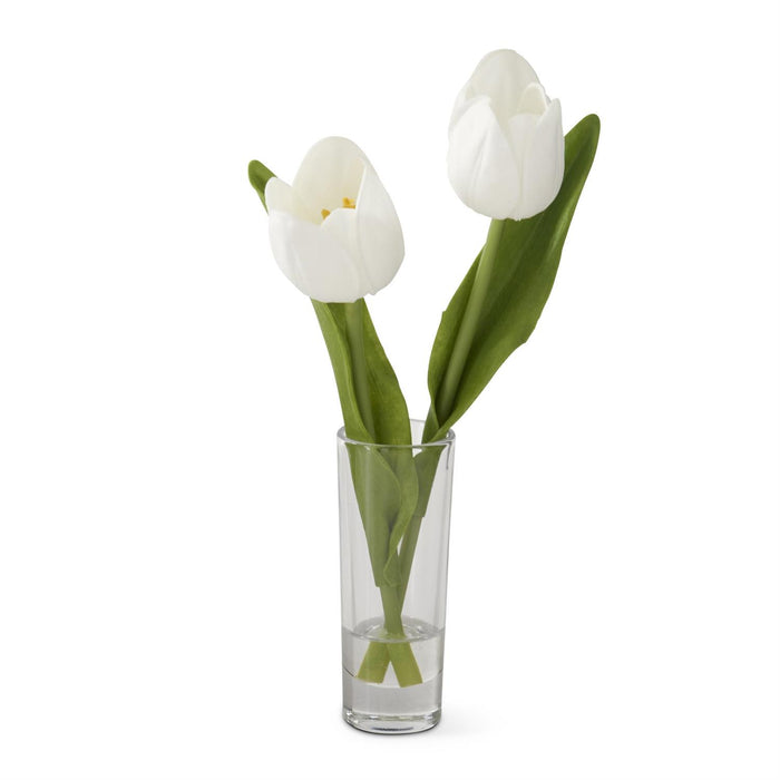 Real Touch Tulip Premade in Glass Vase