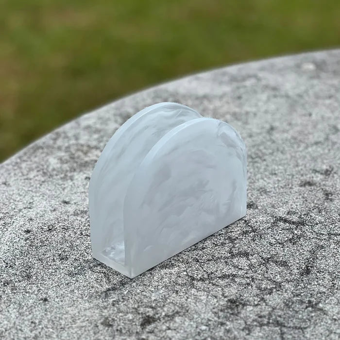Resin White Swirl Napkin Holder