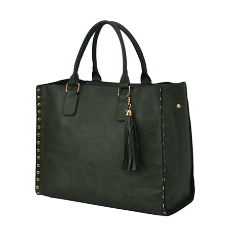 !SALE! Green NGIL Faux Leather 2-IN-1 Tassel Bag