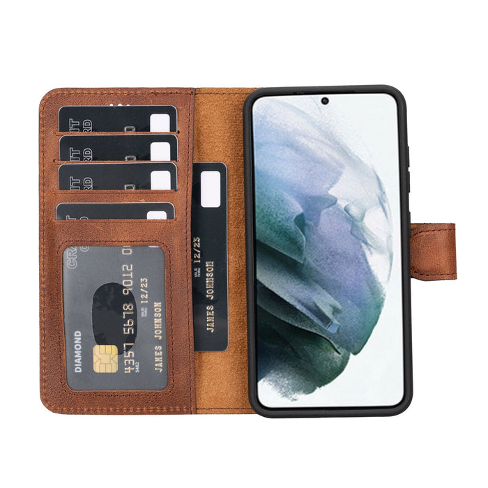 Samsung Galaxy S23 Magnetic Detachable Leather Wallet Case by Hardiston - premium Samsung S - 23 Cases