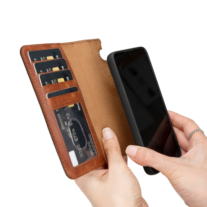 Samsung Galaxy S25 Magnetic Detachable Leather Wallet Case by Hardiston - premium Samsung S - 25 Cases