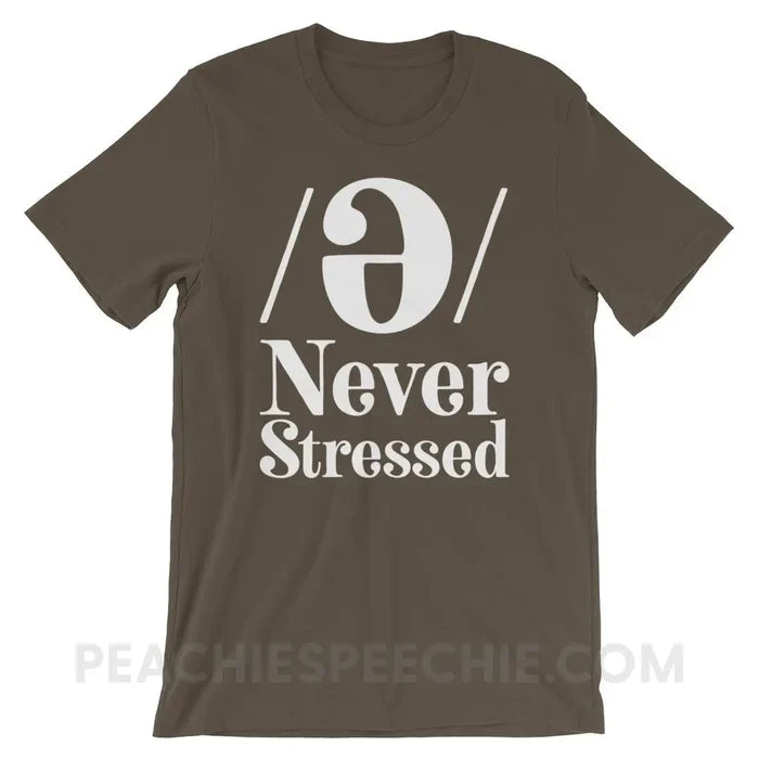 Schwa Premium Soft Tee - Army / S - T-Shirts & Tops peachiespeechie.com