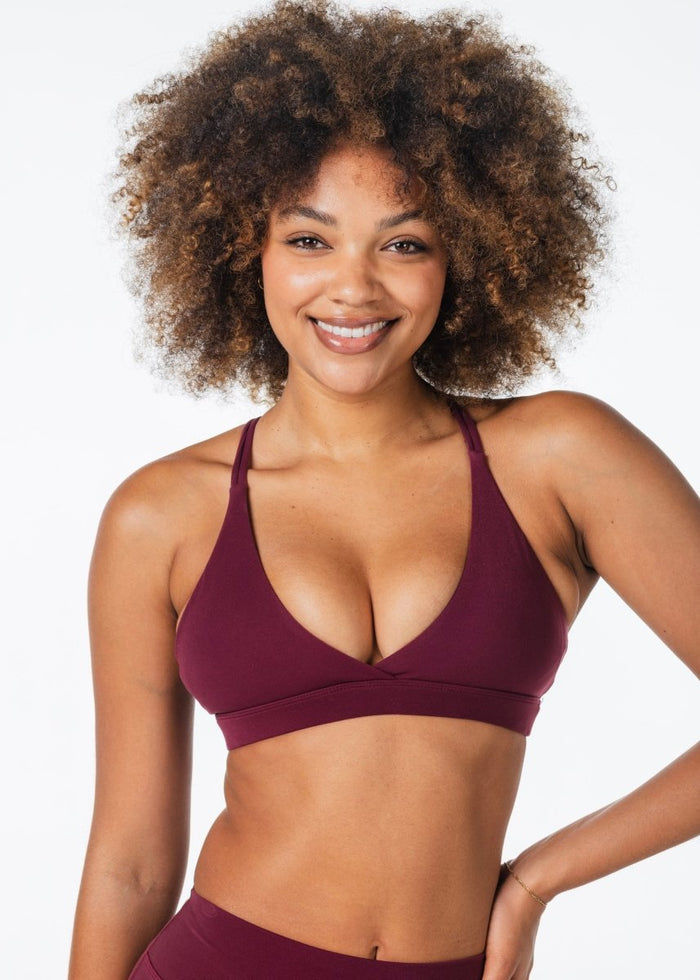 'Serenity' Crop - Burgundy - Kikiva Collection