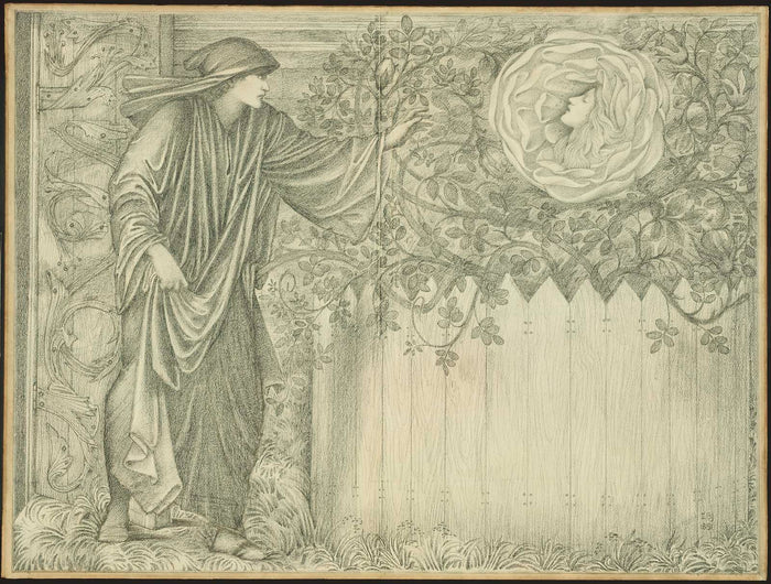 Sir Edward Coley Burne-Jones, Pilgrim in the Garden from Chaucer's "Romance of the Rose"