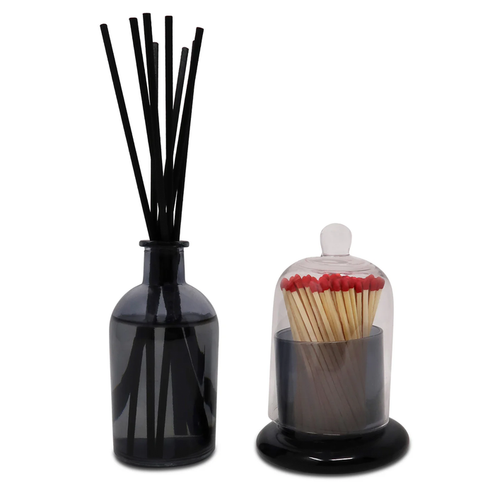 Smoked Color Diffuser with Match Holder Set - Zen Tea Scent