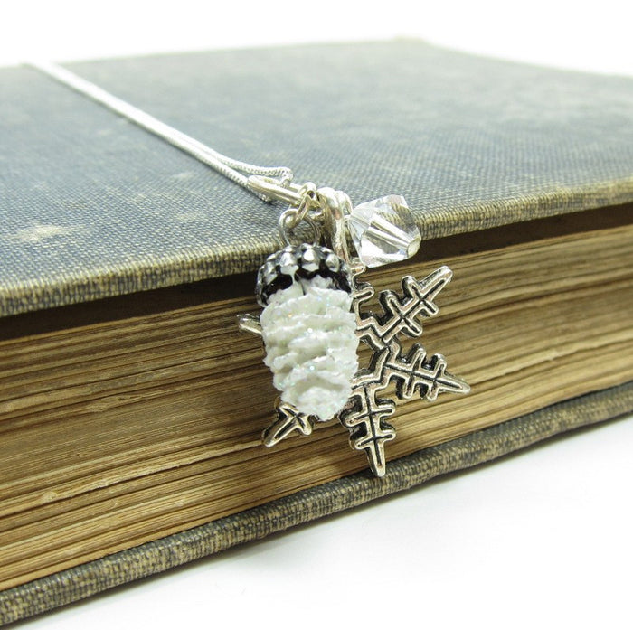 Necklace made with Real Pine Cone and Swarovski crystal