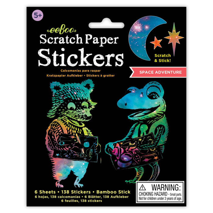 Space Adventure Scratch Paper Stickers