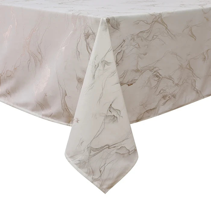 Stormy - White Gold Tablecloth Velvet