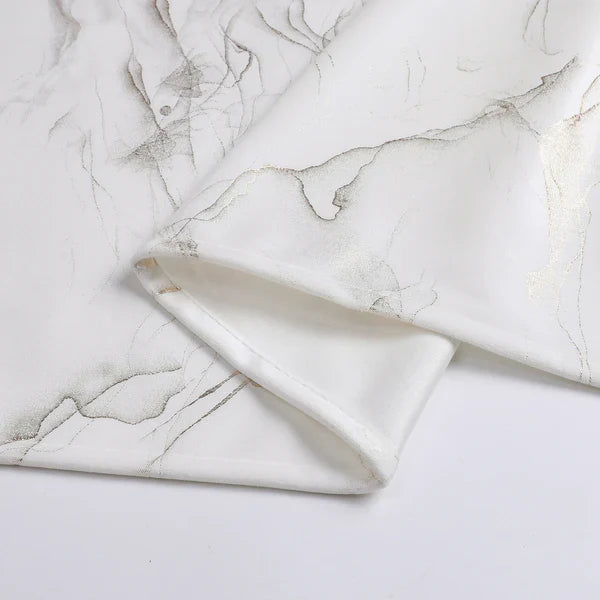 Stormy - White Gold Tablecloth Velvet