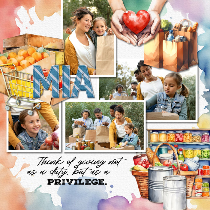 These digital scrapbooking watercolor embellishments, papers, alpha set, and word art by Lucky Girl Creative digital art are great for non-profit charities, giving, donating, after school programs, and volunteering for various organizations and clubs. Big Brothers and Big Sisters of America, UNICEF, St. Jude Children's Hospital, Boys &amp; Girls Club of America, YMCA, Samaritan's Purse, Operation Christmas Child, Planned Parenthood, World Literacy Foundation, Humane Society, World Vision, Women's Shelter