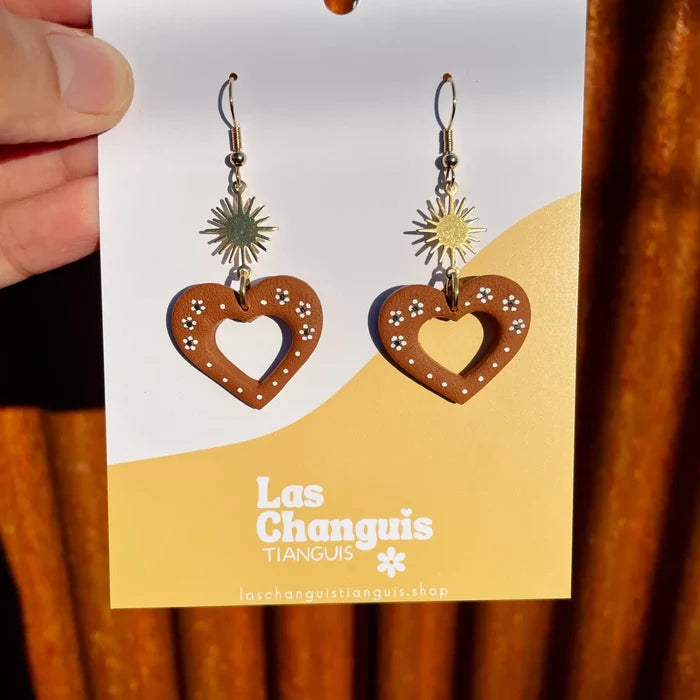 Sunlit Heart Terracota Earrings