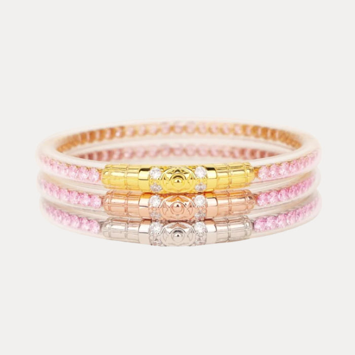 Three Queens All Weather Bangles® (AWB®) - Petal Pink | Bangle Bracelets for Women | BuDhaGirl