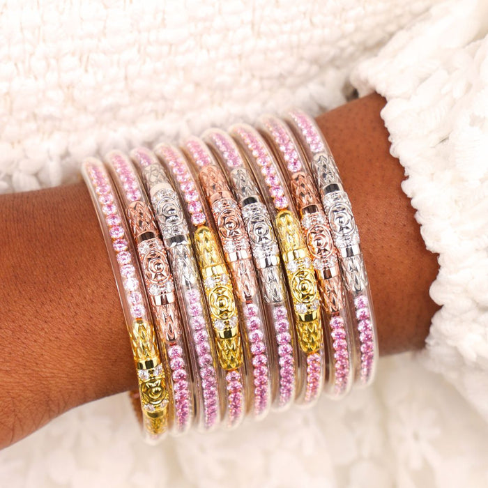 Three Queens All Weather Bangles® (AWB®) - Petal Pink | Bangle Bracelets for Women | BuDhaGirl
